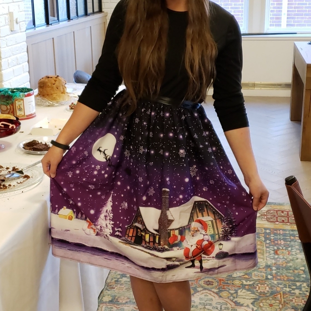 Festive Purple Santa Skirt